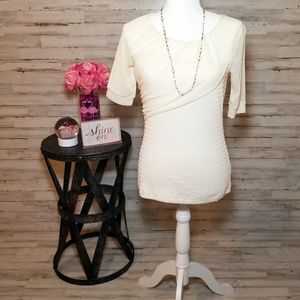 Anthropologie Deletta Cream Top